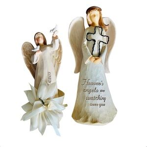 GANZ Cream Angel Figurine set of‎ two